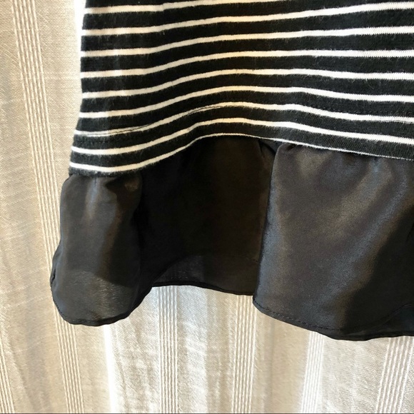 J. Crew Black White Striped Ruffle Tank Top Medium - Picture 4 of 5